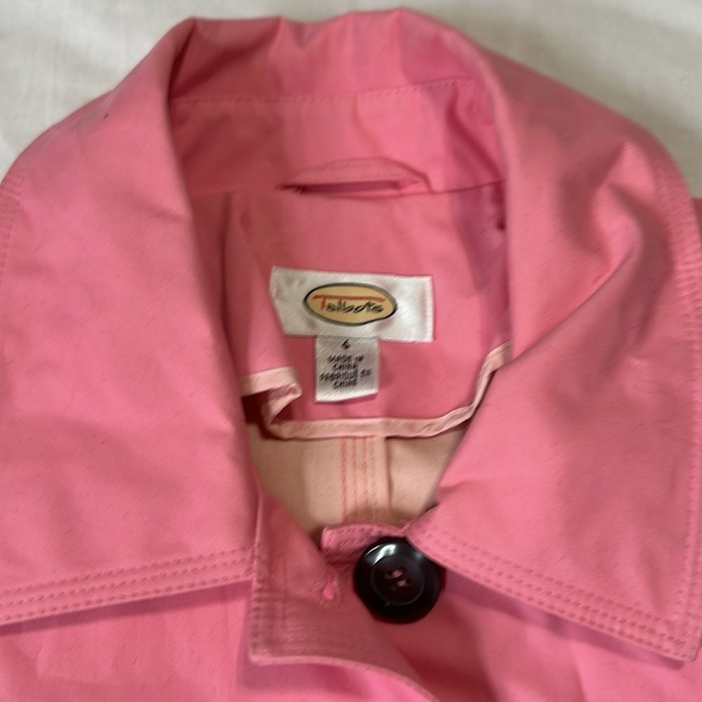 Talbots Pink Spring Button Down Jacket Size 4 100… - image 2